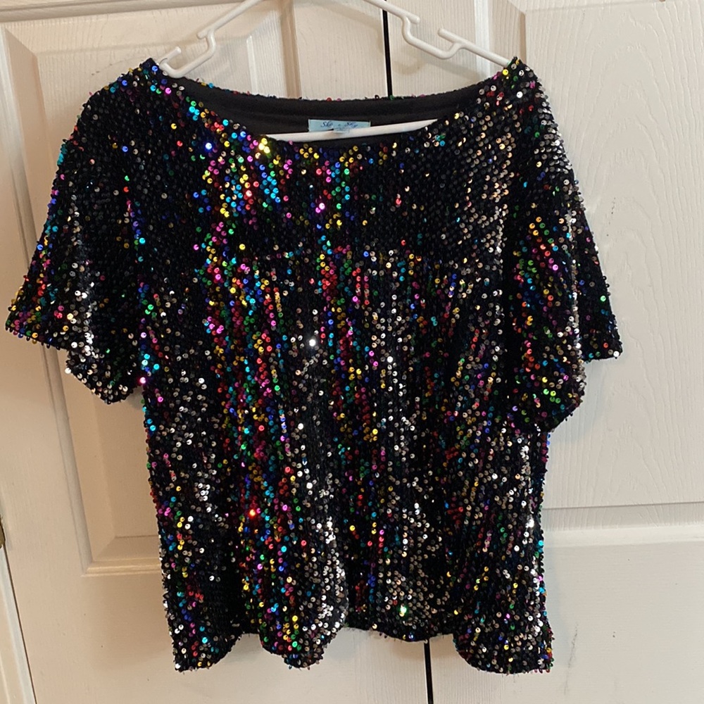 Francesca's Collections Multicolor Sequin Top - image 3